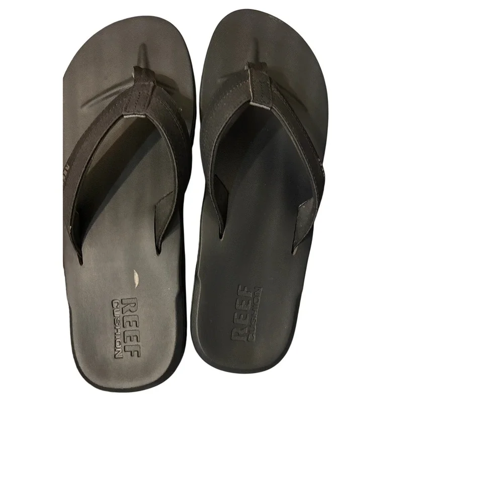 Reef Cushion Mens Black Flip Flop Sandals Thong Synthetic Size 13 D-25 CLC